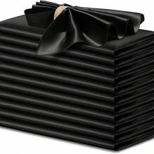 4/8/16/24pcs Napkins, Wedding Napkins Bulk, Decorative Elegant Dinner Napkins Square Table Napkins Decor, Silky Satin Cloth Napkins For Restaurant Banquet Graduation Party(43*43cm/17*17in) - Black - View 4