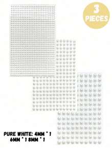 3 Peças/1 Peça de Diferentes Tamanhos de Adesivo de Pérola e Strass, Adesivo de Cristal Acrílico e Gema, Remendo Decorativo Autoadesivo para Penteados, Maquiagem de Olhos, Artesanato, Decoração de Pérolas, Remendo Decorativo Autoadesivo, Decoração de Feriados