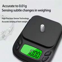 Báscula de bolsillo de precisión - Báscula digital en gramos para alimentos, joyas, onzas/granos con pantalla LCD retroiluminada - Mini báscula para viajes - Mini báscula electrónica con pantalla LCD retroiluminada, precisión de 0.01g