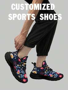 定制女士宽版运动鞋，个性化定制您的图片，中底悬挂技术训练鞋采用透气网眼设计，时尚舒适的厚底运动鞋，男女时尚柔软运动鞋 - 白色 - 查看 5