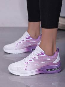 1 Par de Zapatillas Deportivas de Moda con Degradado de Color, Anti-Deslizantes, Resistentes al Desgaste, con Amortiguación de Aire Suave y Cómoda, Adecuadas para Mujeres en Deportes Casuales al Aire Libre