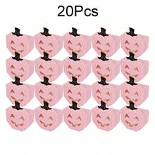 10/20 Pcs Halloween Party Favor Boxes Pink Pumpkin Paper Gift Box Trick Or Treat Theme Treat Boxes Gift Wrapping Box For Shower Halloween Party Decorations - Pink - View 12