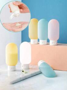 旅行可再填充瓶套装，化妆品洗发水洗面奶护手霜乳液空容器 - 彩色 - 查看 15