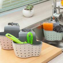 1pc Kitchen Organizer, Adjustable Snap Sink Sponge Holder, Kitchen Hanging Drain Basket, Kitchen Gadget