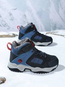 1 Pair Kids Fleece Outdoor Hiking Shoes, Children's Winter Shoes, Warm And Comfortable, Suitable For Boys And Girls Daily Casual And Outdoor Hiking Camping, New Autumn/Winter Models