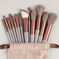 Luxury 13-Piece Professional Makeup Brush Set Ergonomic Grip For Foundation,Eyeshadow,Blending,Hypoallergenic Travel Friendly Angled,Powder Brushes For Flawless Finish,With Storage Bag
