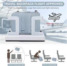 Large Travel Backpack Carry On Flight Approved Mochila De Viaje Carry On Backpack For Airplanes Spirit Airlines Personal Item Bag 18x14x8 Inches Travel Bag Traveling Backpack For Women Men Grey Blue - Blue - View 2