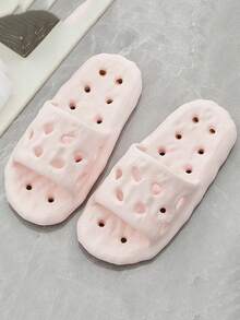 1双EVA踩感带孔防滑透气室内浴室拖鞋返校 - 粉色 - 查看 11