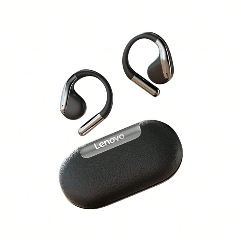 Lenovo EA360 蓝牙耳机，游戏和音乐耳机，耳挂式设计，防汗，骨传导技术，蓝牙 5.4 低延迟，IP54 防水防尘，环绕声效果，黑色 - 黑色 - 查看 1