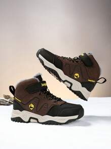 1 Pair Children's Fleece Outdoor Hiking Shoes, Kids Winter Shoes, Warm & Comfortable, Suitable For Boys & Girls Daily Casual And Outdoor Hiking, Camping, New Autumn/Winter Collection