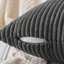 Capa de almofada de veludo cotelê 1/2 peças, cinza escuro, 40 x 40 cm, fronha, capa de almofada para sofá, capa de almofada decorativa, macia, adequada para sofá, quarto, sala de estar, varanda