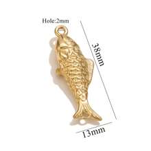 1pc Stainless Steel Fashion Design Small Fish Big Fish Pendant DIY Necklace Earrings Jewelry Accessories Making Gift