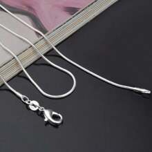 1MM 925 Sterling Silver Chain Fashion Sliver Necklace High Quality Snake Chain For Men And Women