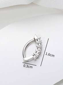 1 Stück einfacher und stilvoller kreisförmiger Zirkonia-Edelstahl Bauchnabel Piercing Ring für Frauen