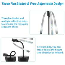 2 包桌面驱蝇风扇，便携式电池供电驱蝇风扇，室内外驱蝇风扇，带全息叶片的桌面驱蝇风扇，适用于野餐、派对、餐厅、厨房和烧烤，两种款式可供选择：可充电和电池供电（黑色） - 黑色 - 查看 4