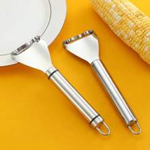 2pc Stainless Steel Corn Peeler, Corn Kernel Separator, Corn Peeler, Corn Peeler, Serrated Corn Peeler, Thresher, Cutting Knife, Kitchen Fruit And Vegetable Small Tool
