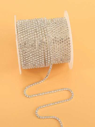 400cm/Roll #4.5 Rhinestone Chain, For Nail Art Decoration, Shoes/Clothes Decoration, Headwear, Bracelet, Necklace, Earrings And Other DIY Accessories