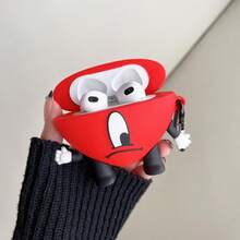 1 Pc Stylish Red 3D Heart Design Soft Shock-Proof Headphone Case + Carabiner Bluetooth Earphone Case Compatible With Apple 1/2/3/Pro/Pro 2nd Gen, Creative Design Compatible With Apple 4th Gen - Red Love Heart - View 4