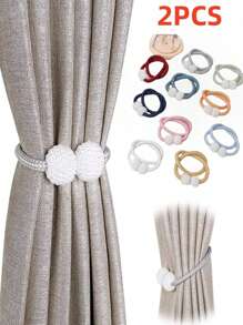 2Pcs/Set Magnetic Curtain Tie Tie, Window Tie Tie Fixer Decorative Rope Fixer, Classic Tie Design, Suitable For Room, Office