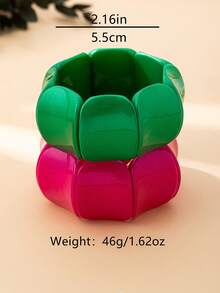 1 pieza Pulsera elástica hecha a mano y exagerada para mujeres, de moda y versátil - Pulsera elástica geométrica de una pieza - Ver 5