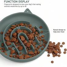 Coomazy Large Silicone Slow Feeder Dog Bowls, Interactive Puzzle Toy Pets Food Training, Keeps Dogs Busy, Prevents Puppy Overeating (Dark Green, Large: 3.2Cup) - 墨綠色 - 查看 3