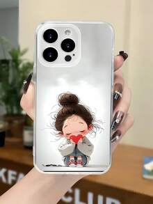 1 ốp lưng điện thoại TPU trong suốt hình trái tim cô gái, chống sốc, bao phủ toàn diện, tương thích với Apple 16, 15, 14, 13, 12, 11 Pro Max và các dòng khác. Chống nước, chống rơi, chống trầy xước. Phiên bản quốc tế, không phải phiên bản nội địa. - Nhiều màu - Xem 5