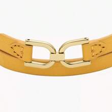 Fossil Fossil Lemon Yellow Leather Strap Bracelet Stainless Steel Buckle Heritage D-Link Casual Fashion Bracelet Suitable For Women, Daily Gift JF04439710