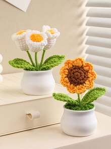 1 cái Hoa móc dễ thương nhỏ trong chậu, Hoa móc đan chậu cây, Cây trồng trong chậu móc, Hoa hướng dương nhân tạo, Chậu hoa hướng dương móc, Hoa hướng dương móc mini trong chậu, Trang trí chậu hoa, Hoa nhân tạo dệt tay hoàn thiện Trang trí chậu hoa hướng dương vĩnh cửu, Hoa lan chuông nhân tạo Hoa đan - Nhiều màu - Xem 7
