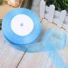 50 Yards/Roll 25mm Width Organza Ribbons For Christmas Wedding Party Decoration Gift Wrapping DIY Ribbons Crafts - Multicolor - View 7