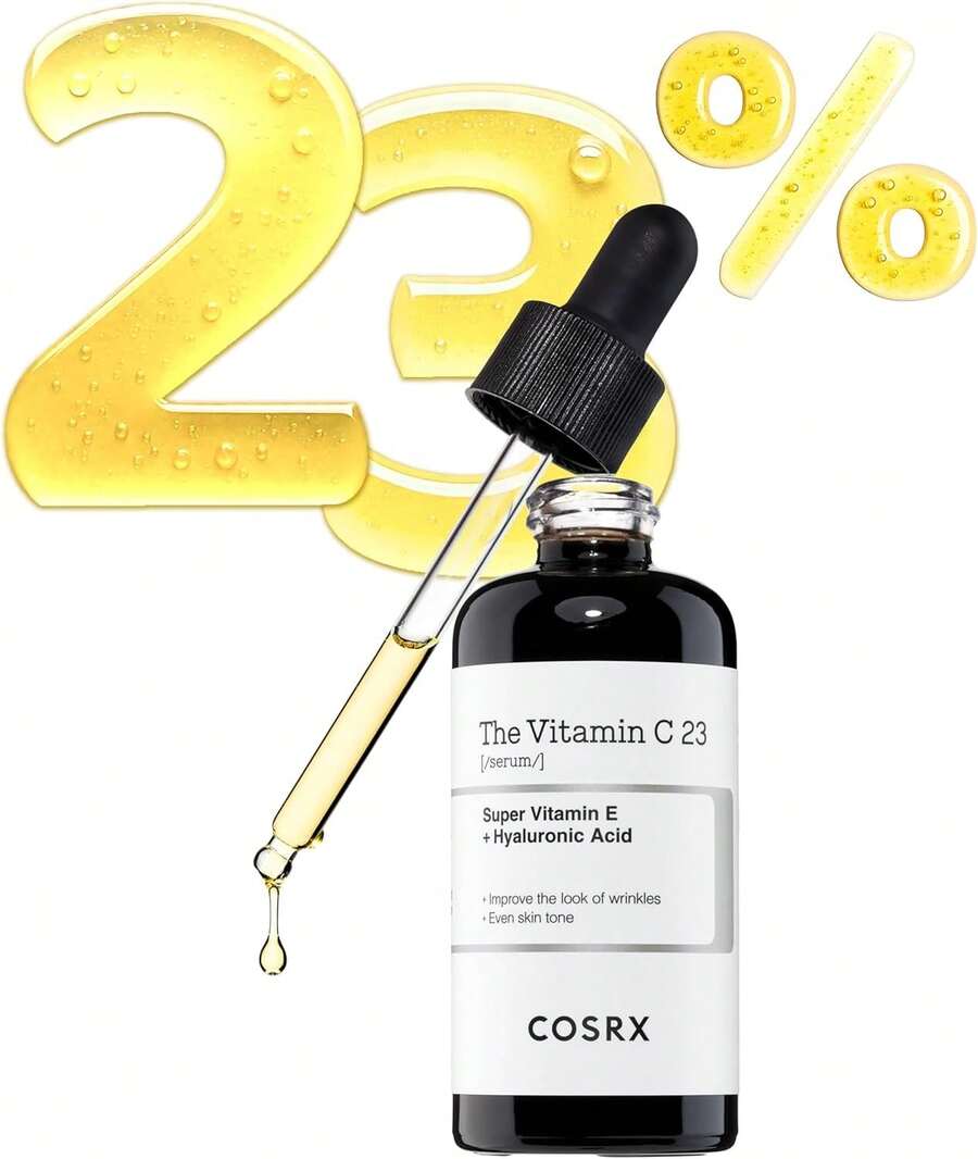 COSRX Pure Vitamin C 23% Serum With Vitamin E & Hyaluronic Acid, Brightening & Hydrating Facial Serum For Fine Lines, Uneven Skin Tone & Dull Skin, Korean Skincare, 0.7oz/20g - 1 - 查看 1