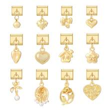 1pc Butterfly, Heart, Moon & Star Shaped Unassembled DIY Bracelet, Necklace, Ring, Anklet Components, Gold-Tone Pendant, Fashionable & Delicate Charm Bracelet Module