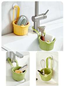 1pc Multifunctional Hanging Over Sink Basket, Detachable Sink Strainer For Kitchen, Bathroom Drain Filter & Food Waste Separator, Fruit Washing Colander, Suitable For Apartment Living