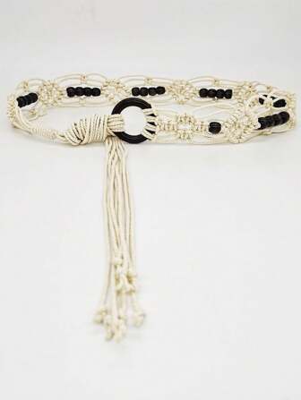 镂空腰带，菱形波西米亚图案，涤纶面料，适合所有季节夏季、秋季、秋季、万圣节