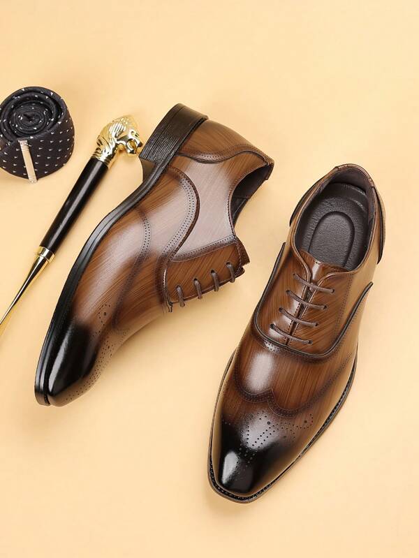 Mioeert Men's Dress Shoes Formal Business Classic Lace Up Wingtip Oxford Shoes