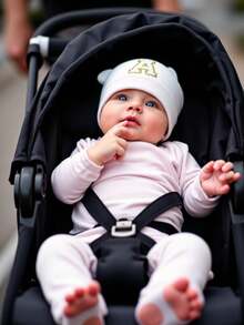 1顶26字母婴儿帽，柔软保暖，适合新生儿，是送给妈妈和宝宝的礼物。 - 白色 - 查看 3