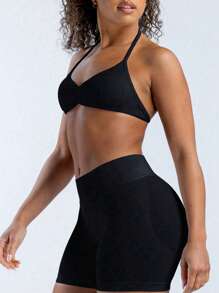 Yefecy Impact Strappy Bra Gym Top Women High Support Impact Thin Strap Halter Sports Seamless Bras Scrunch Workout Yoga Tank Top
