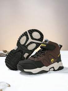 1 Pair Children's Fleece Outdoor Hiking Shoes, Kids Winter Shoes, Warm & Comfortable, Suitable For Boys & Girls Daily Casual And Outdoor Hiking, Camping, New Autumn/Winter Collection