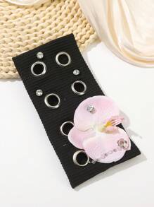 1 Stück Modischer Schmetterling Orchideen Kristall Metallkopfband für Frauen, elastisches dehnbares Haarband Haaraccessoire für Modische Frauenhaarschmuckartikel