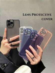 1pc Transparent Color Phone Case Set, Compatible With IPhone 17/17 Pro/17 Pro Max, Compatible With Redmi A3, Note 13 Pro Plus 5G, Pico X6, With Camera Lens Protection, Basic Colors: Blue, Black, Purple,International Version, Not The Domestic Version - Black - View 6