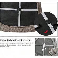 Seat Covers For Dining Room Chair Seat Slipcovers Kitchen Chair Covers (Beige, 4 Pcs) - 防水灰褐色 - 查看 11