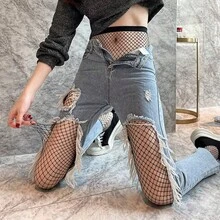Meia-Calça/Meia-Fina/Arrastão na Altura da Coxa Adulto - Preto 1peça(Estilo aleatório) - Visão 10