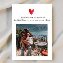 [Customized] Personalized Photo Greeting Card With Envelope, Customizable For Love, Birthday, Missing And Anniversary - Ideal Gift For Partner Or Friend, New Year Card, With Couple Photo, Valentine's Day, Multipurpose, Stamps, Minimalist Decor, Modern Unique, Personalized Wedding Gift School Supplies,Back To School