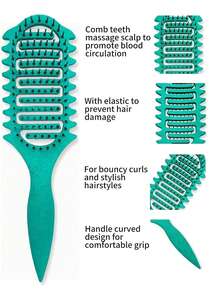 全新升级卷发梳,带刷毛和特殊设计的卷发梳,卷发造型梳,特别适合卷发,为男女塑造和定义卷发,减少拉扯和卷发分离。,返校,旅行度假必需品,女士发饰 - 彩色 - 查看 4
