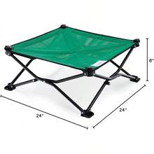 Coolaroo On-The-Go Elevated Dog Bed - Foldable Pop-Up Travel Dog Bed With Breathable, Moisture-Resistant Fabric, Carry Bag Included, Lightweight & Portable, Emerald Green, Standard - 翡翠綠 - 查看 4