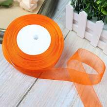 50 Yards/Roll 25mm Width Organza Ribbons For Christmas Wedding Party Decoration Gift Wrapping DIY Ribbons Crafts - Multicolor - View 16