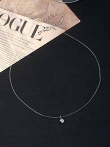 Round Cubic Zirconia Pendant Necklace Jewelry Gifts