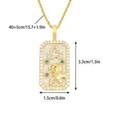 女士镶嵌人造锆石盾形吊坠，十二生肖彩色诞生石吊坠项链，送给妈妈/女儿/爱人朋友的最佳珠宝礼物 - 牡羊座 - 查看 2