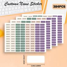 [Customized] 96/192/288/384pcs Personalized Labels, Customized Name Labels For School Supplies, Back To School, Lunch Boxes, Books, Pencils, Water Bottles, Toothbrush Stickers
