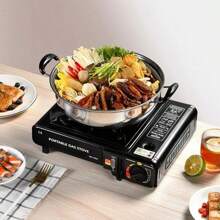 Tragbarer Einbrenner-Gasofen, Butan-Gasofen mit einstellbarem windgeschütztem Kartuschenofen für Camping