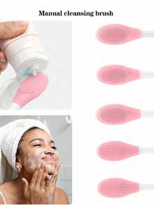 2-In-1 Double-Sided Cleansing Brush Tool, Includes Dual-Head Manual Cleaning Brush & Face Mask Mixing Bowl Set, Reusable Cleaning Kit For Daily Skin Care Face Cleansing And Mask Preparation. Silicone Face Mask Brush And Mixing Bowl, Skin-Friendly, Soft And Flexible, No Odor Or Deformation. Lightweight And Portable, Suitable For Home And Travel Use.